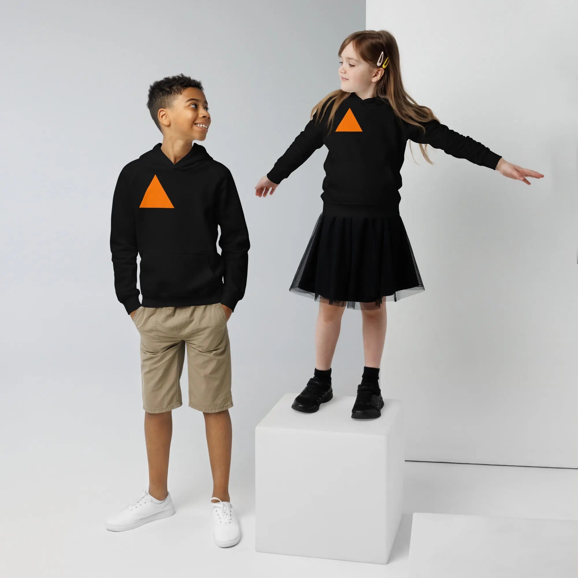Orange Triangle Felpa (Kids) ecologica