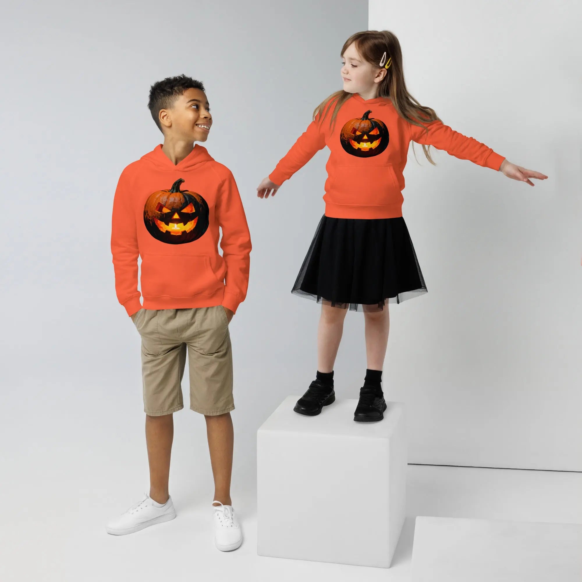 Felpa pumpkin con cappuccio ecologica per bambini - On My Road