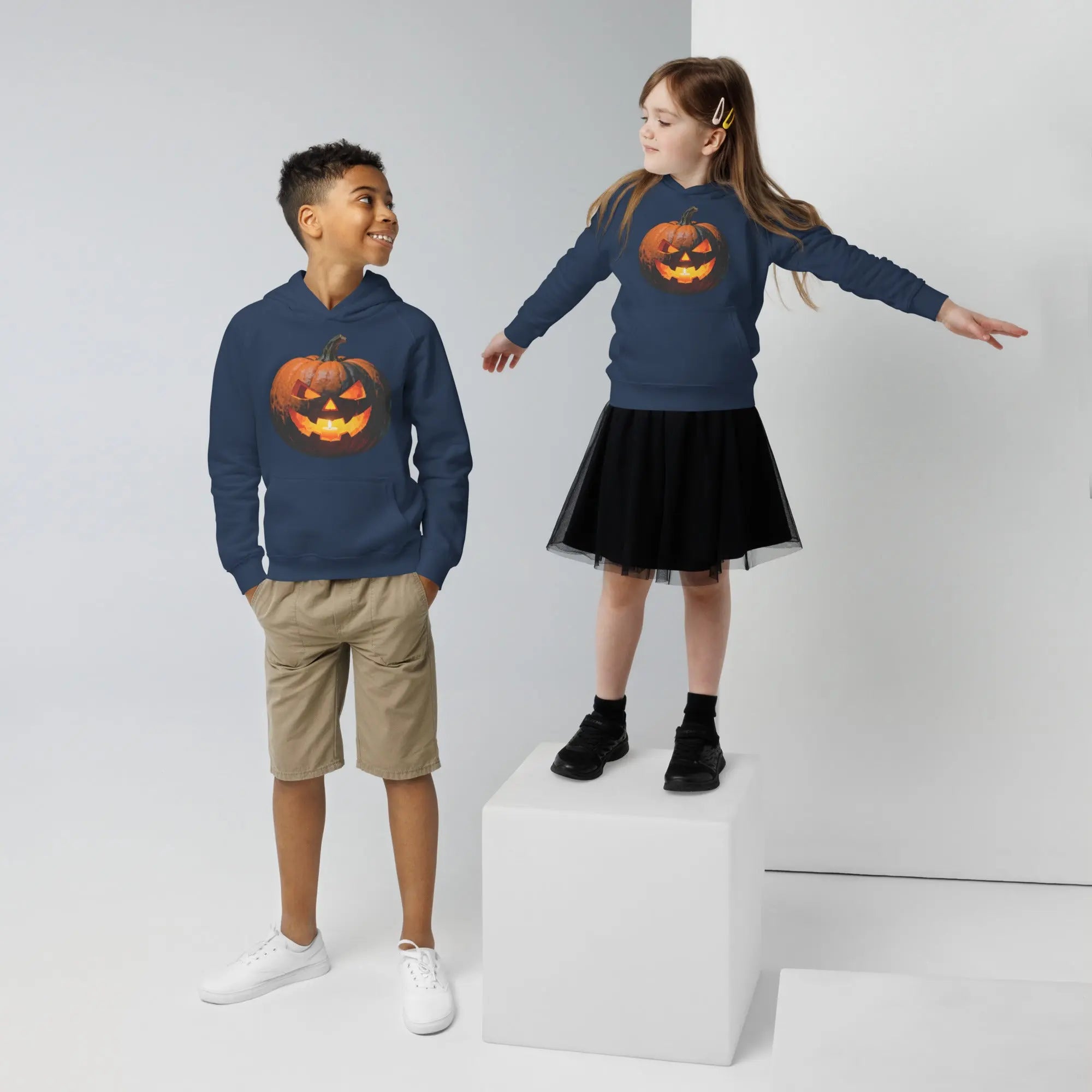 Felpa pumpkin con cappuccio ecologica per bambini - On My Road